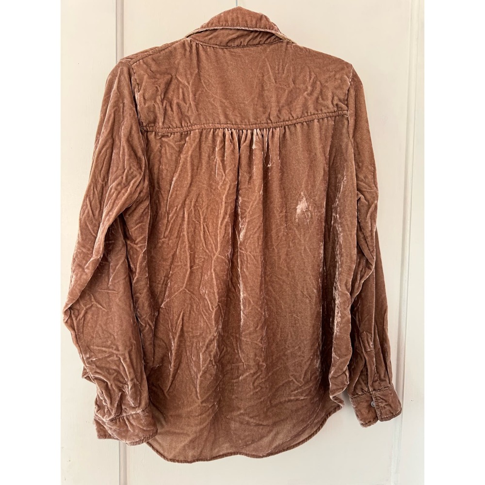 Altered State Velvet Button Down Mauve Size M - image 3